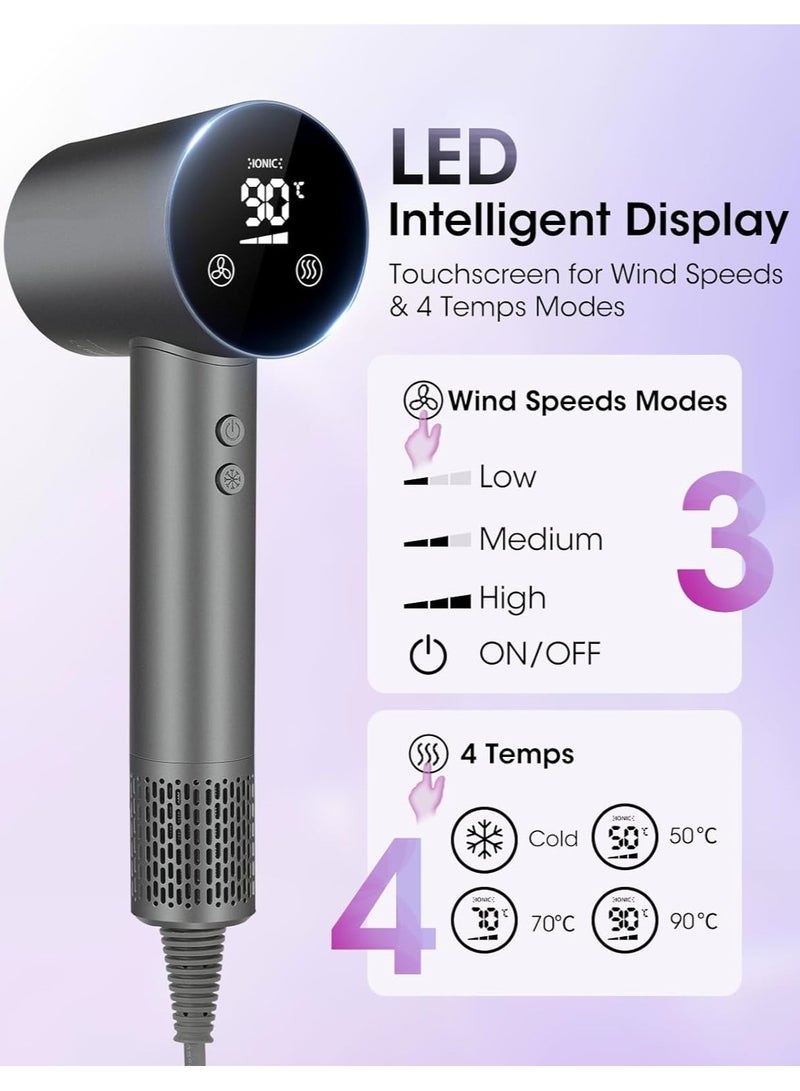 general Professional Ionic Hair Dryer 110,000RPM High-Speed Lightweight 1500W Powerful Blow Dryer with Cool Shot on Dual Voltage Concentrator Nozzle and Smart Temperature Control for Fast Drying - Image 5