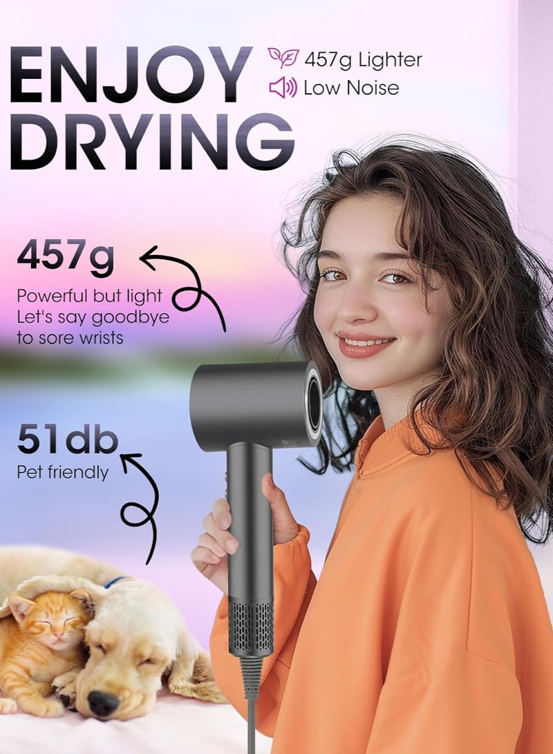general Professional Ionic Hair Dryer 110,000RPM High-Speed Lightweight 1500W Powerful Blow Dryer with Cool Shot on Dual Voltage Concentrator Nozzle and Smart Temperature Control for Fast Drying - Image 2