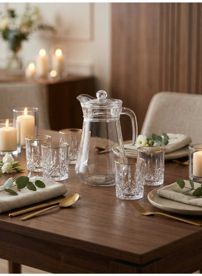 Luminarc Orient 7 Piece Drink Set includes 1.8L Jug, 6 x 270ml Lancier Glass Tumblers, Made of Annealed High Quality & Durable Glass - Image 4