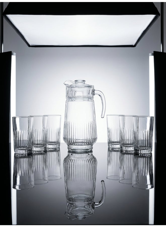 Luminarc Orient 7 Piece Drink Set includes 1.8L Jug, 6 x 270ml Lancier Glass Tumblers, Made of Annealed High Quality & Durable Glass - Image 5