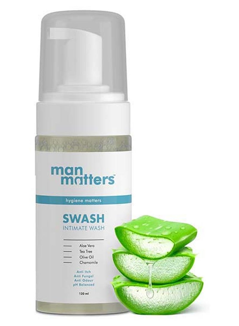 مان ماترز غسول حميمي مع خلاصة الصبار وشجرة الشاي للرجال، مضاد للبكتيريا والحكة والرائحة، متوازن الحموضة - Image 1