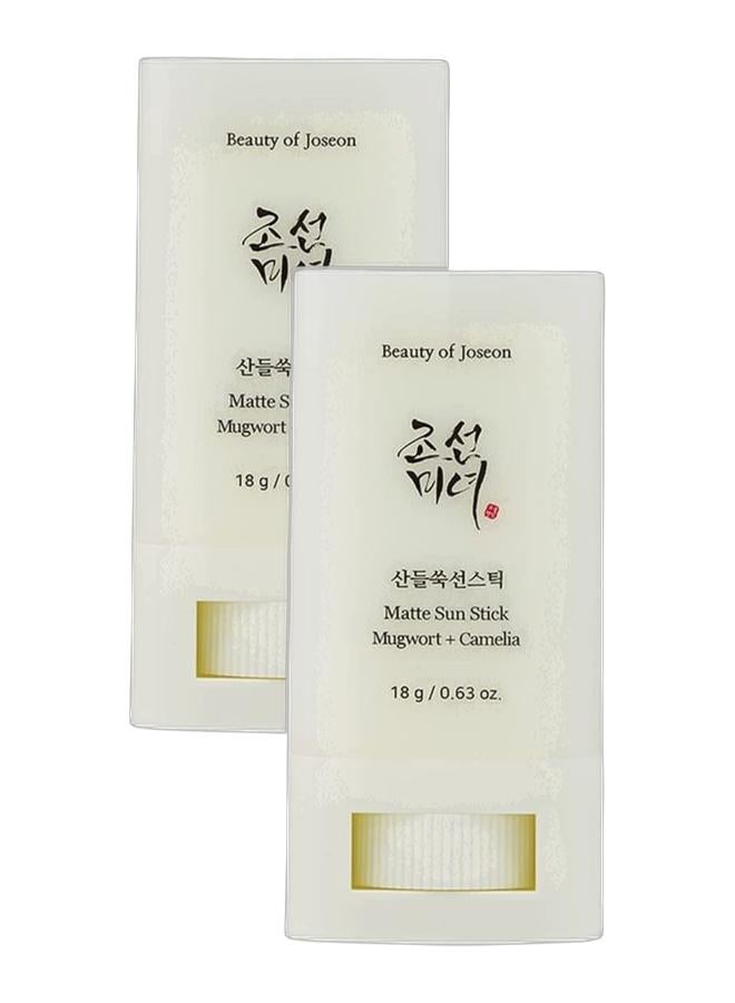 Beauty of Joseon Pack of 2 Matte Sun Stick : Mugwort+Camelia for face Sunscreen moisturizing with SPF 50 PA - Image 1