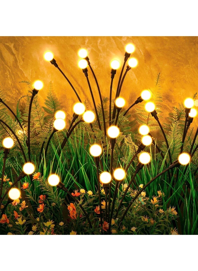 Flushrenic New Upgraded 2 Pack 8 Waterproof Led Solar Garden Lights Firefly Lights(Warm White) - Image 1