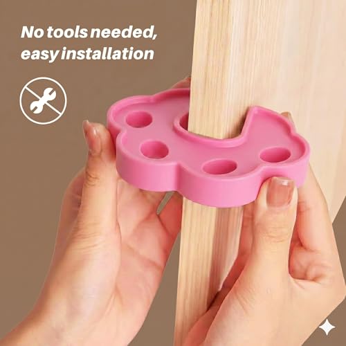 Safe-O-Kid 4 Pcs Silicone Door Stopper for Baby Safety, Door Slam Stopper Made with 100% Pure Silicone, BPA Free, Finger Pinch Door Guard for Kids & Pet or Child from Getting Locked in Room - Pink - Image 5