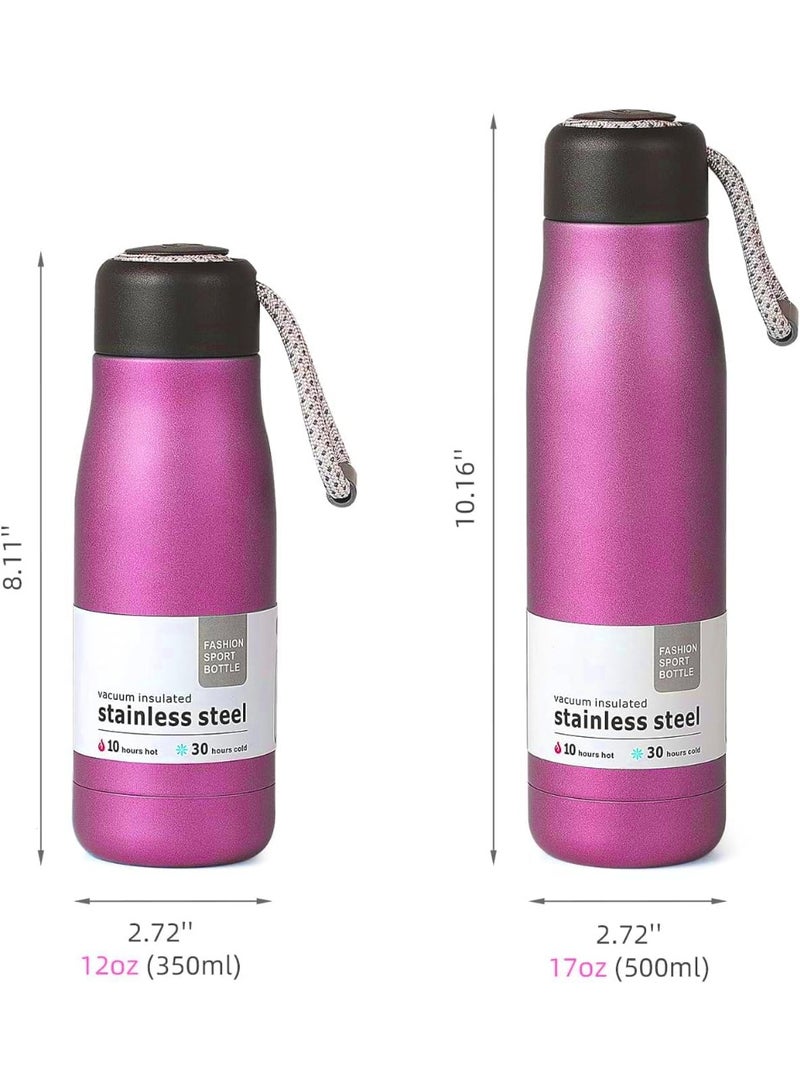 KITCHENOO 550ml Stainless Steel Water Bottle Double Wall Vacuum Insulated with Spout and Leak Proof Cell Phone Cover (pink) - Image 2