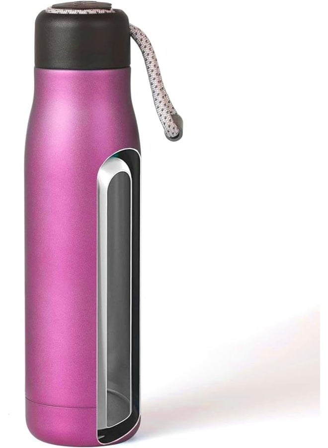 KITCHENOO 550ml Stainless Steel Water Bottle Double Wall Vacuum Insulated with Spout and Leak Proof Cell Phone Cover (pink) - Image 4