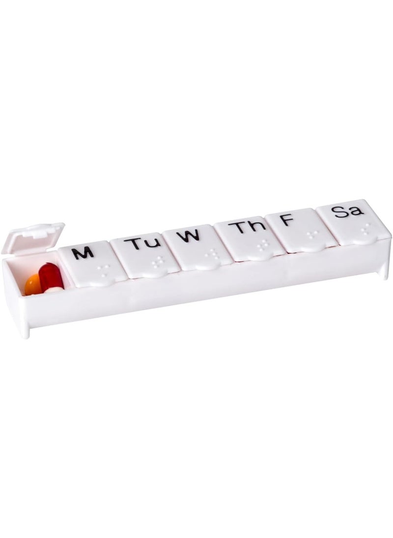 ACU-LIFE Weekly (7-Day) Pill Organizer, Vitamin Case, and Medicine Box, Small Compartments, White 