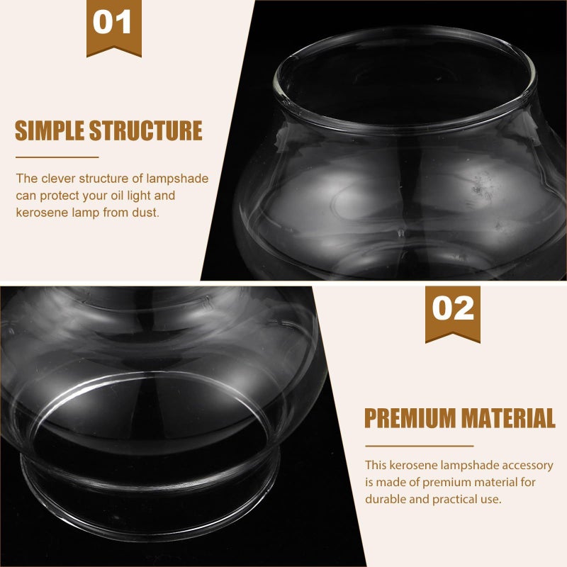 VANZACK Shaped Temple Oil Lamp Glass Lampshade Small Windproof Heat Resistant Kerosene Lamp Cover - Image 5