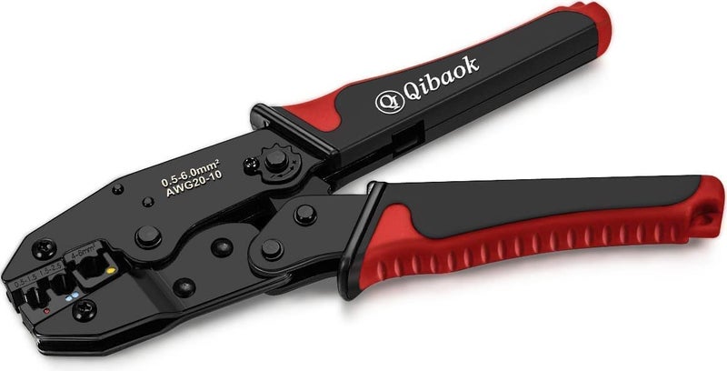 Wire Crimper Tool Qibaok Ratcheting Insulated Wire Terminal Connectors Crimping Tool for AWG2210