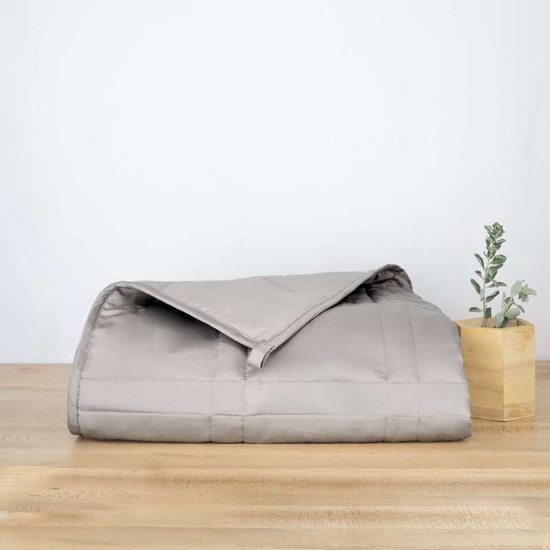 Baloo بطانية بالو مرجحة للبالغين 12 رطلاً (Silver Sage 42 "" X72 "") | تبريد و 100 ٪ القطن | آلة قابلة للغسل ومجفف آمنة | ملء الميكروبد الزجاجي  - Image 2