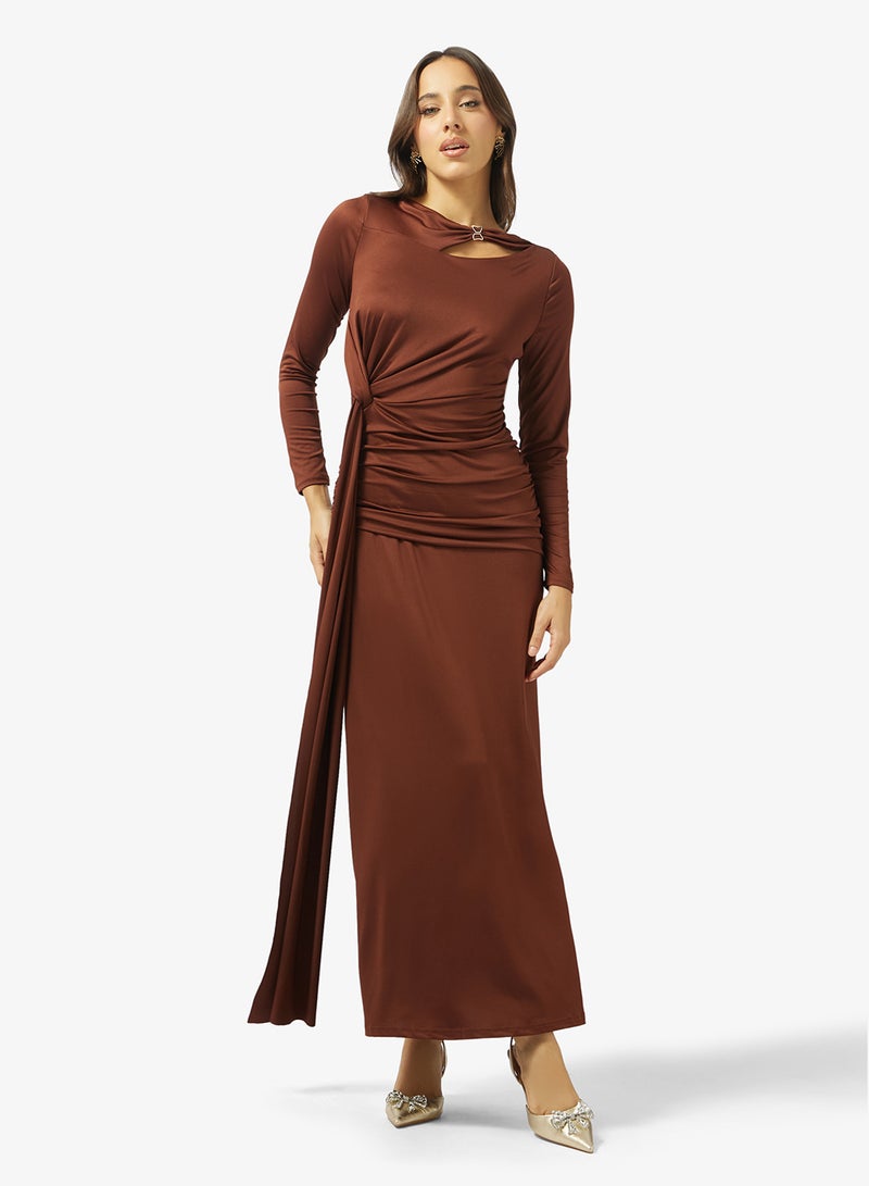 Ginger Draped Cutout Detail Bodycon Dress - Image 1