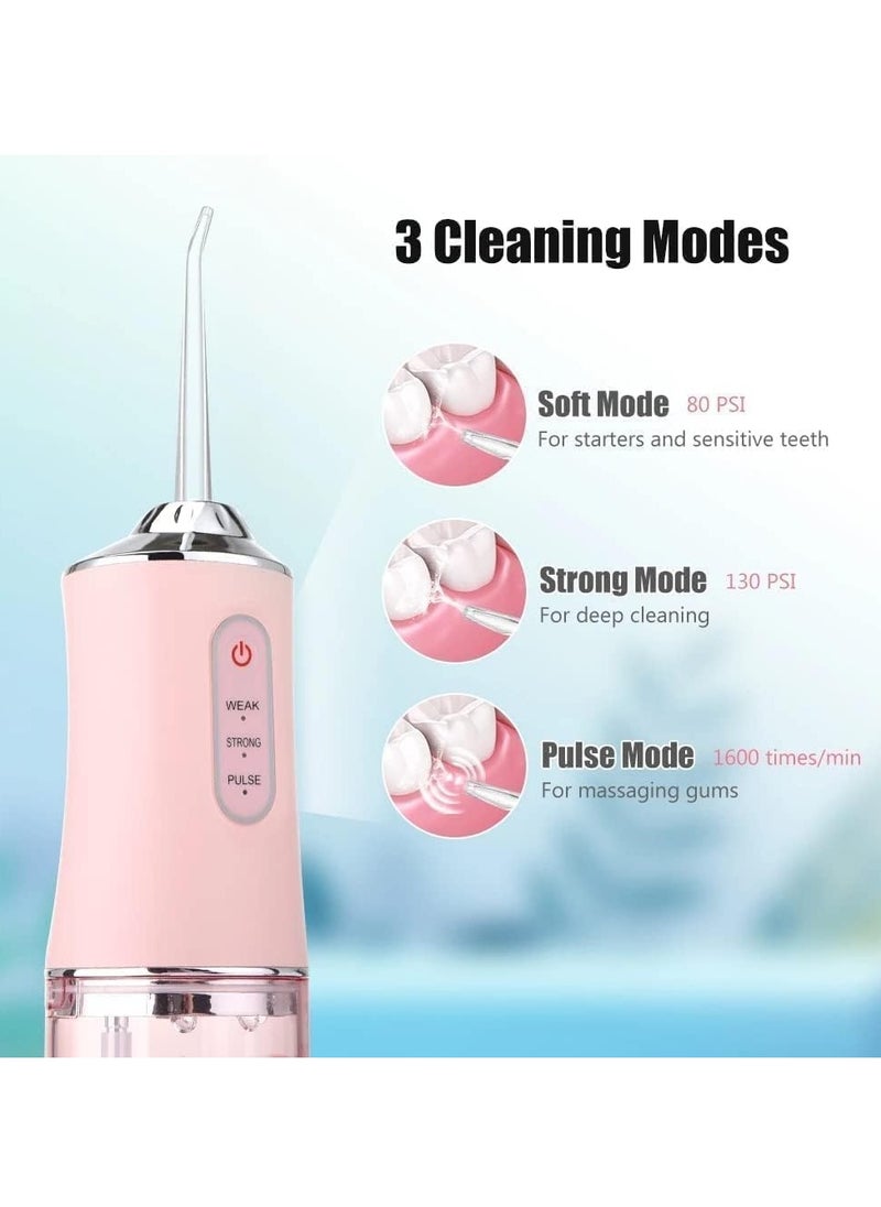 TIGER Portable Water Flosser Dental Oral Irrigator – 3 Cleaning Modes, 4 Jet Tips, 220ml Water Tank – Rechargeable, Waterproof Dental Water Jet Pick for Teeth Whitening, Plaque Removal & Gum Health – Compact Tooth Cleaner for Home & Travel  - Image 3