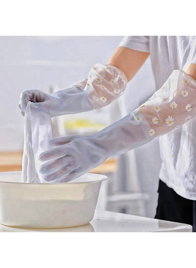 EAYIRA EAYIRA Reusable Heavy Duty Hand Gloves For Dishwashing, Gardening, Kitchen Cleaning Non-Slippery & Durable Long Elbow Length(Inner Cotton Lining For Comfort), Pack of 1 Pair (Blue) - Image 1