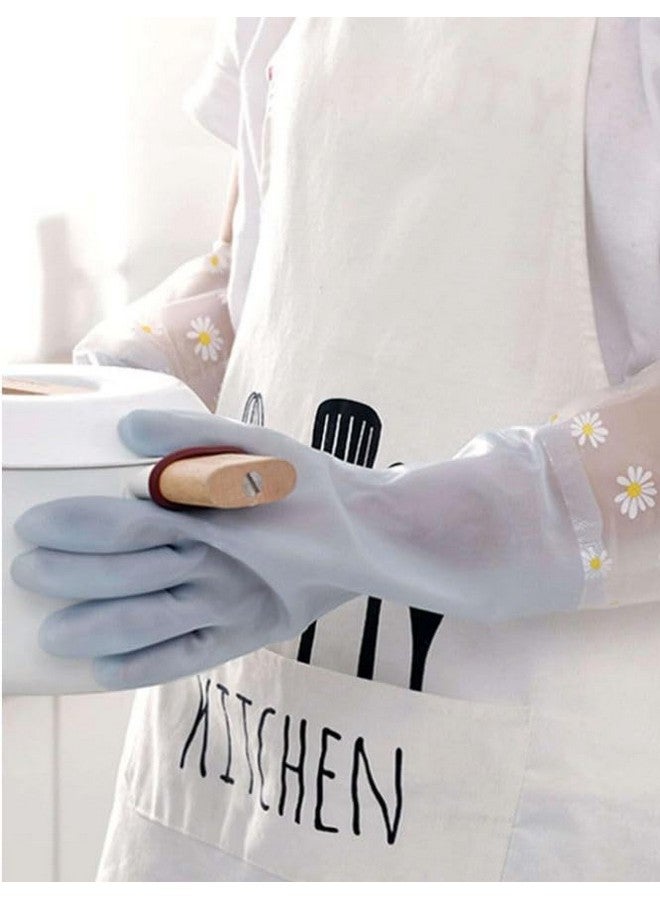 EAYIRA EAYIRA Reusable Heavy Duty Hand Gloves For Dishwashing, Gardening, Kitchen Cleaning Non-Slippery & Durable Long Elbow Length(Inner Cotton Lining For Comfort), Pack of 1 Pair (Blue) - Image 5