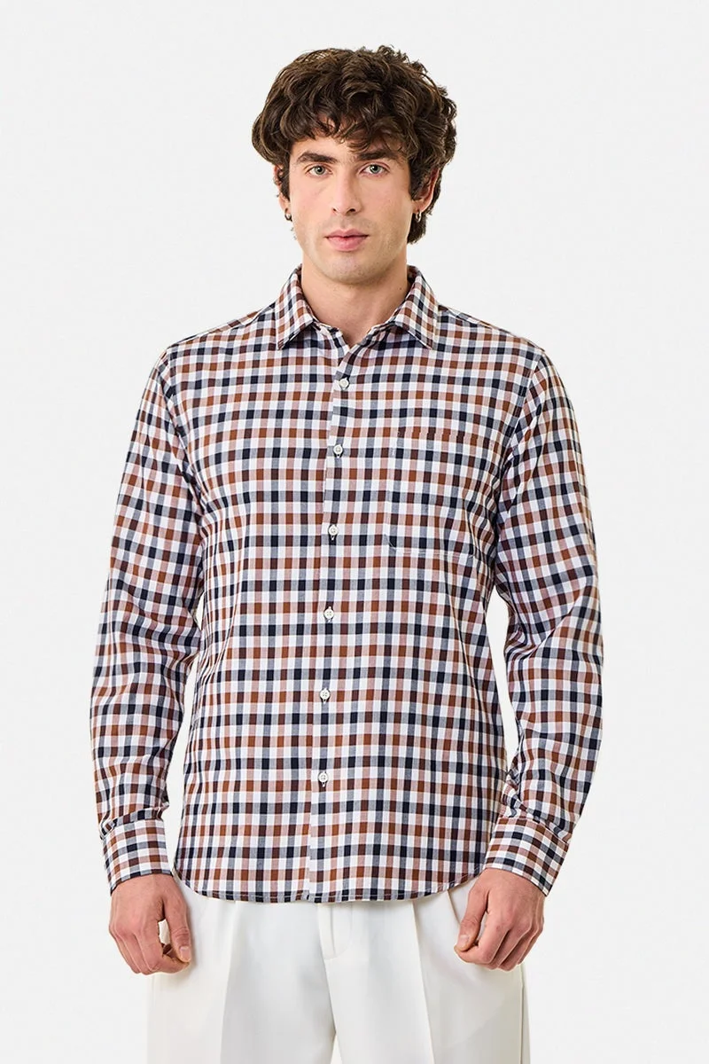 SNITCH Slim Fit Checks Luxe Shirt