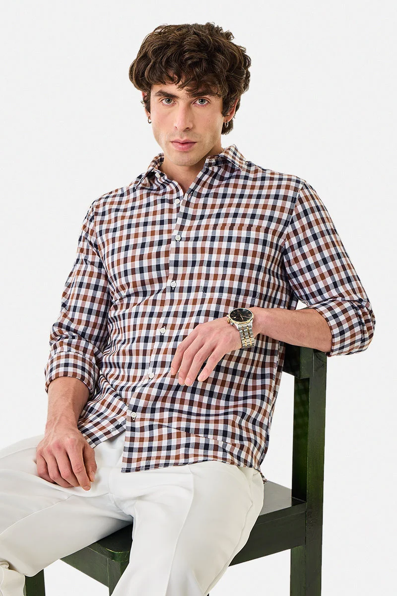 SNITCH Slim Fit Checks Luxe Shirt