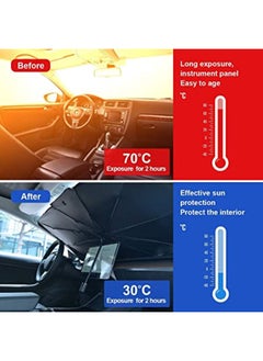 SHOPI UV Protection Car Umbrella Sunshade Car Sun Shade for Windshield Foldable Sunshades Umbrella for Car Front Windshield  - Image 2