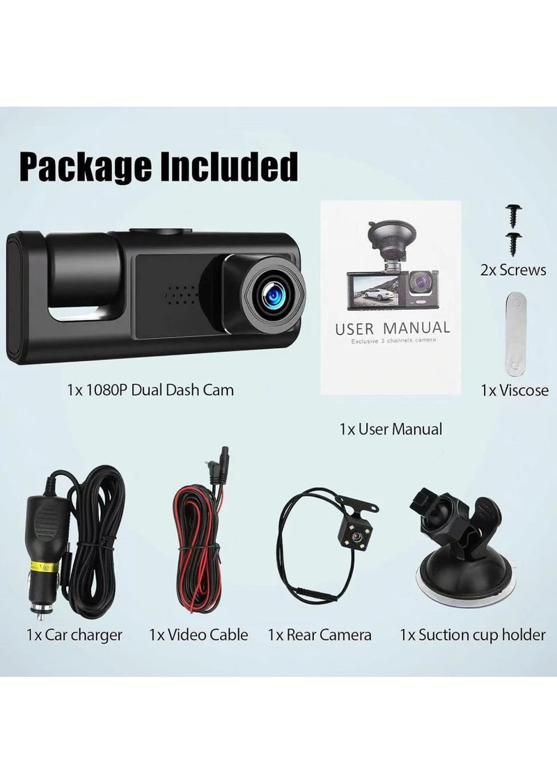 داش كام ثلاث كاميرات بلاك بوكس الاصدار الجديد 1269 اتش دي , كاميرا مراقبة سيارة - Image 5