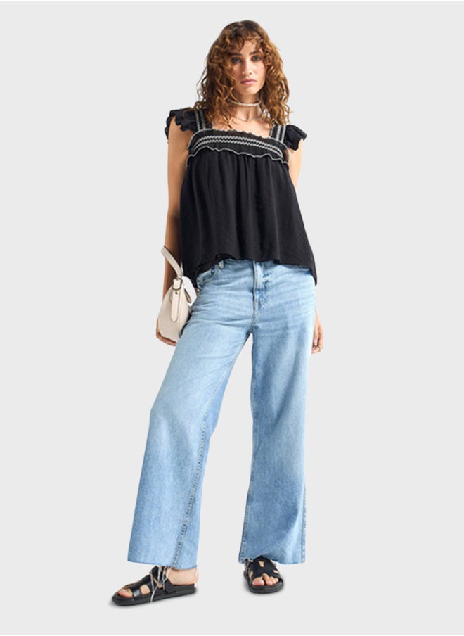 FAV - Square Neck Ruffled Top - Image 1