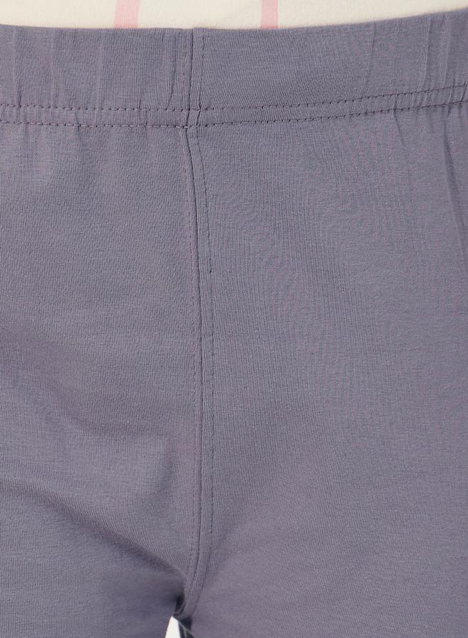 Styli Elastic Waistband Basic Capri Length Leggings  - Image 3