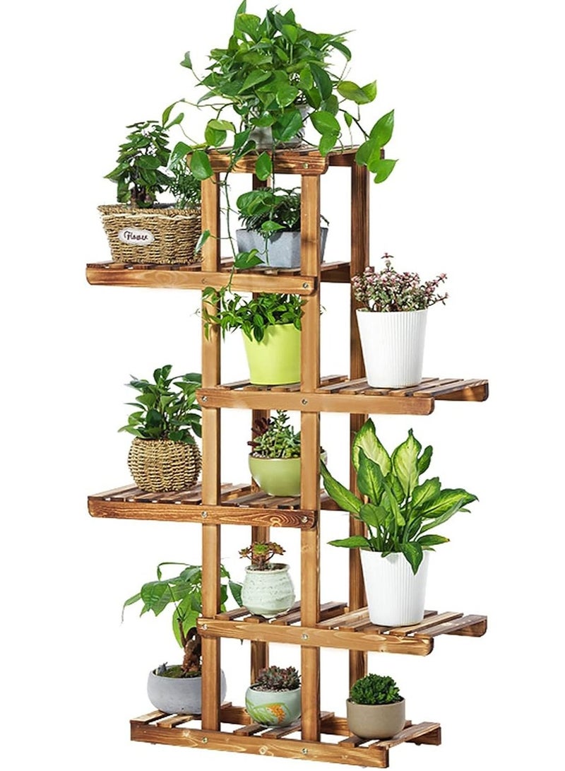 DubaiGallery Flower Shelf Flower Shelves/Shelf Wooden Standing Shelves Garden Plants Display For Planters Holder Shelves Flower Stands - Image 1