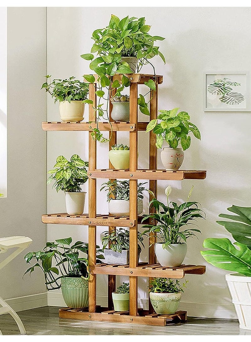 DubaiGallery Flower Shelf Flower Shelves/Shelf Wooden Standing Shelves Garden Plants Display For Planters Holder Shelves Flower Stands - Image 2