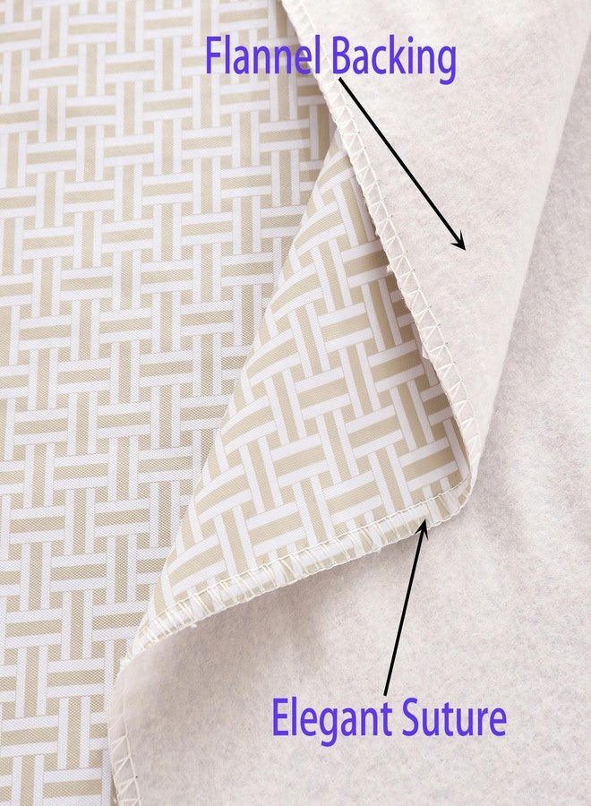 Walrus Heavy Duty Vinyl Tablecloth with Flannel Backing Waterproof Oil-Proof Plastic Table Cloth Stain-Resistant Wipeable Rectangle or Square Table Cover for Indoor and Outdoor (Weaving, 60X84 Inch) - Image 3