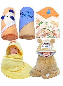 Brandonn Newborn Value Hamper Pack Of 5 Hooded Baby Blankets For Babies(Pack Of 5)  - Image 2