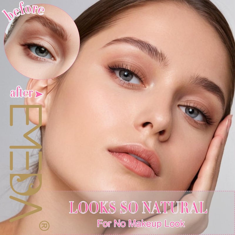 EMEDA False Lashes Natural Look Eyelashes 8mm Short No Make up False Eyelashes PestaÃ±as Postizas Natural Looking Eye Lash Wispy Strip Lashes Pack by EMEDA (Super Natural) - Image 5