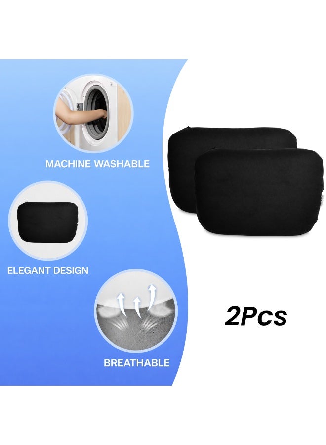 SPIDER 2PCS Car Headrest Memory Foam Neck Pillow, Ergonomic Cervical Support Cushion, Adjustable Strap, Breathable & Washable Cover, Universal Fit for All Car Seats – Black - Image 3