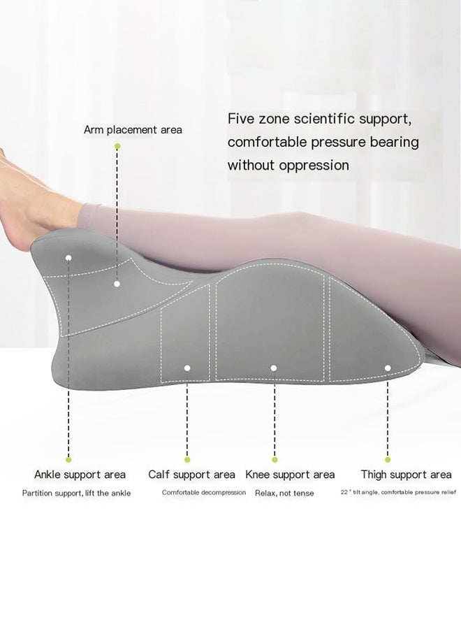والالا مجموعة وسائد إسفنجية ميموري فوم تقويمية ٣ في ١ - دعم قطني ورفع للساقين لما بعد الجراحة، وآلام الظهر، وتحسين الدورة الدموية | تتضمن وسادة إسفينية ووسادة مقعد بغطاء قابل للغسل (رمادي) - Image 3