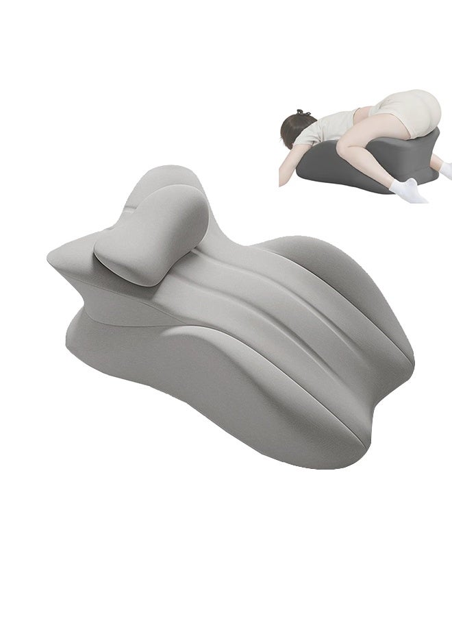 والالا مجموعة وسائد إسفنجية ميموري فوم تقويمية ٣ في ١ - دعم قطني ورفع للساقين لما بعد الجراحة، وآلام الظهر، وتحسين الدورة الدموية | تتضمن وسادة إسفينية ووسادة مقعد بغطاء قابل للغسل (رمادي) - Image 1