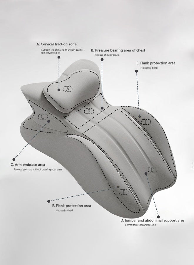 والالا مجموعة وسائد إسفنجية ميموري فوم تقويمية ٣ في ١ - دعم قطني ورفع للساقين لما بعد الجراحة، وآلام الظهر، وتحسين الدورة الدموية | تتضمن وسادة إسفينية ووسادة مقعد بغطاء قابل للغسل (رمادي) - Image 2