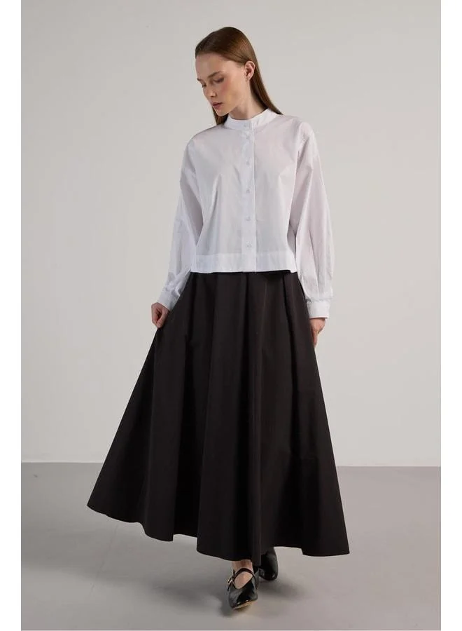 mina aise Women's White Design Oversized Short Shirt 30019.