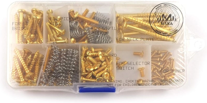 MAKA Guitar Screw Kit Assortment Box for Electric Guitar - 149 Screws in Gold - Image 3