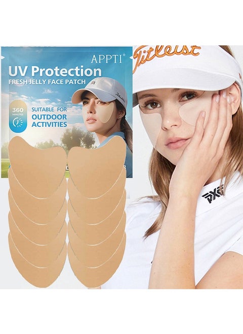 Outdoor Sun Patches UV Protection For Face, 5 Pairs Sun Screen Indicator Patch, Waterproof UV Detecting Patches Prevent Sunburn, Daily UV Cut Golf Patch, Good Waterproof Effect, Comfortable