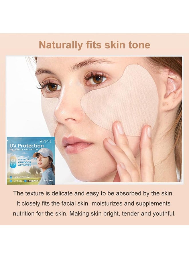 APPTI - Outdoor Sun Patches UV Protection For Face, 5 Pairs Sun Screen Indicator Patch, Waterproof UV Detecting Patches Prevent Sunburn, Daily UV Cut Golf Patch, Good Waterproof Effect, Comfortable - Image 1