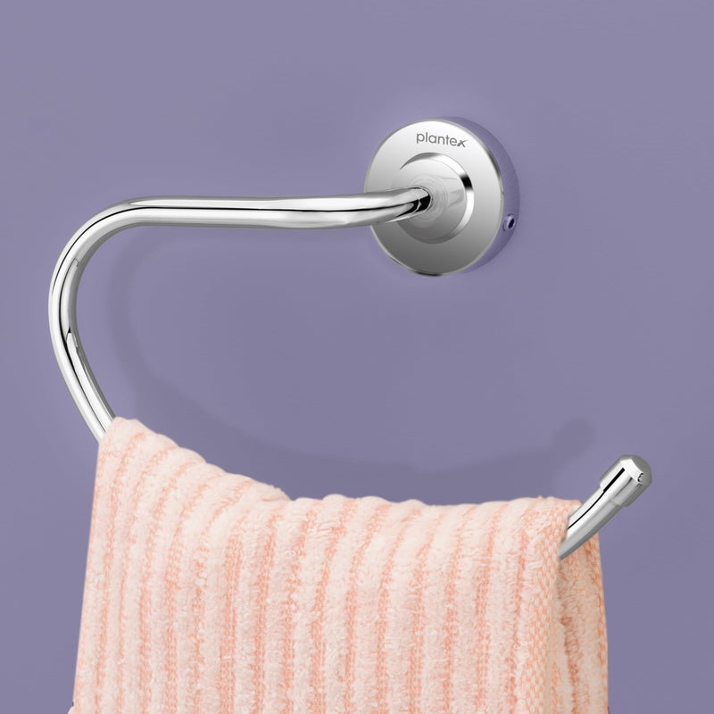 Plantex 304 Grade Stainless Steel Round Towel Ring for washbasin/Napkin Hanger for Bathroom/Hand Towel Holder/Bathroom Accessories - Daizy (Chrome) - Image 1