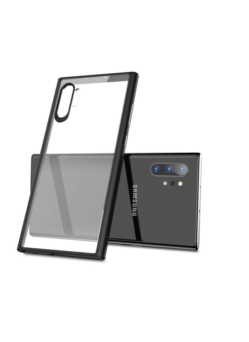 Generic - Case Compatible With Samsung Note 10 Plus, Clear Case Shockproof Hard PC +Soft Silicone [Not Yellowing] Transparent Protective Slim Case Phone (Black) - Image 1