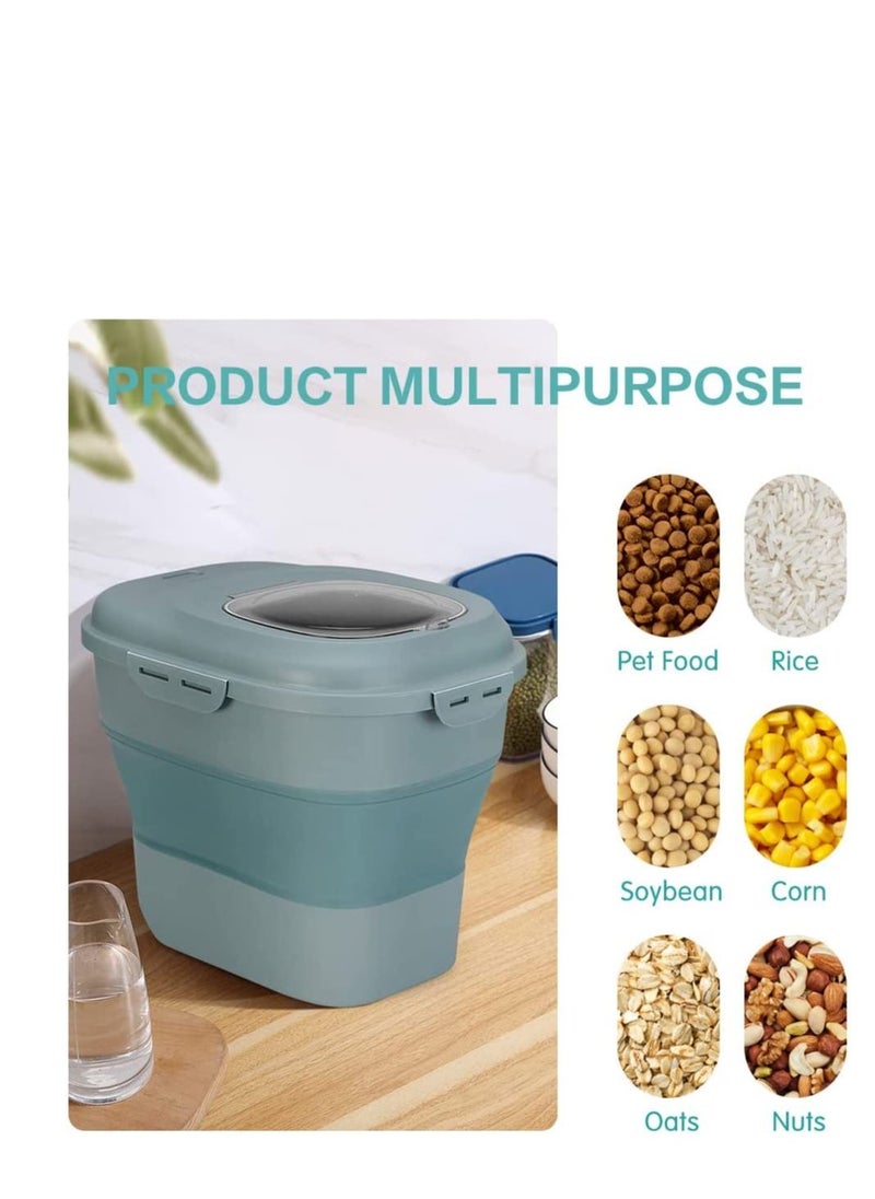 Silicone Foldable Rice Storage Moisture Proof & Insect Proof Sealed Multi-Purpose Household Storage Box Two Roller For Easy Lifting 50L Capacity Storage - Green - pzsku/Z116B74F9507CB6D46FA8Z/45/_/1675430560/820242fa-eaf3-48d4-976e-bc13b059e28d