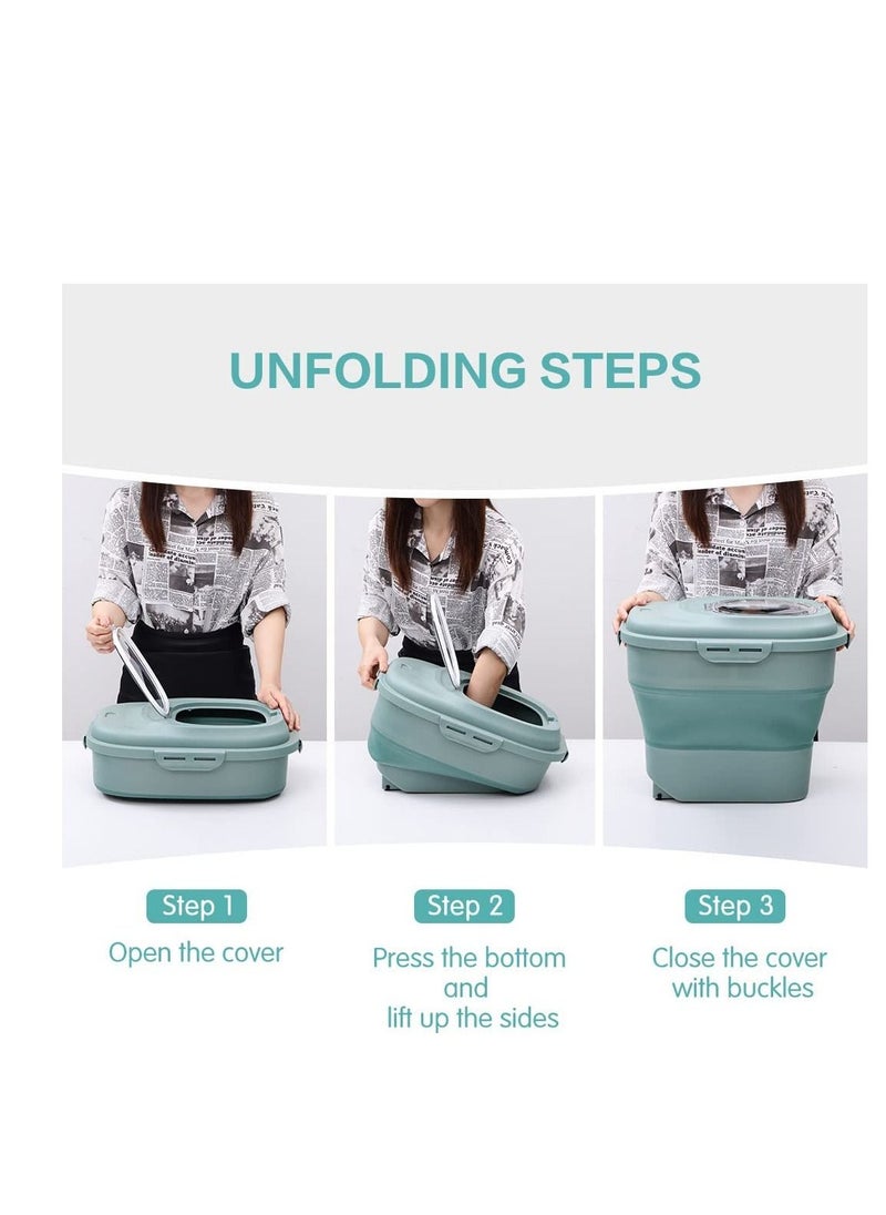 Silicone Foldable Rice Storage Moisture Proof & Insect Proof Sealed Multi-Purpose Household Storage Box Two Roller For Easy Lifting 50L Capacity Storage - Green - pzsku/Z116B74F9507CB6D46FA8Z/45/_/1675430560/f67d9b0d-37f6-439b-9968-63ea685c9a07