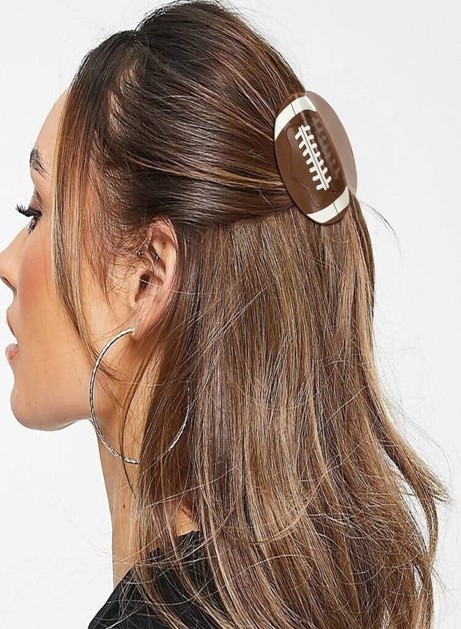 Hapdoo Brown Football Hair Clips, Football Hair Claw Clips Game Day Rugby Hair Accessories Gifts for Women Girl - Image 3