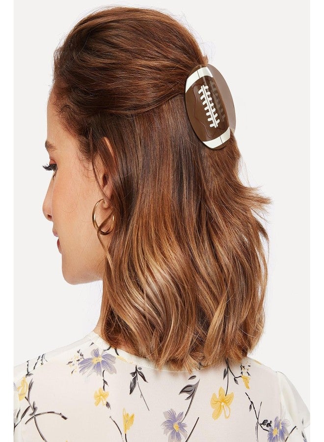 Hapdoo Brown Football Hair Clips, Football Hair Claw Clips Game Day Rugby Hair Accessories Gifts for Women Girl - Image 5