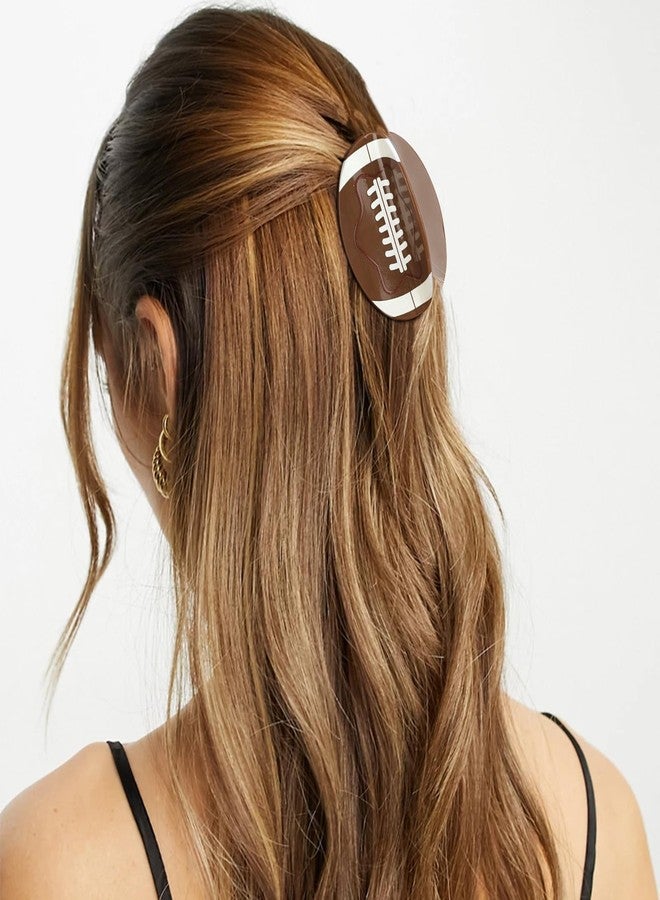 Hapdoo Brown Football Hair Clips, Football Hair Claw Clips Game Day Rugby Hair Accessories Gifts for Women Girl - Image 4