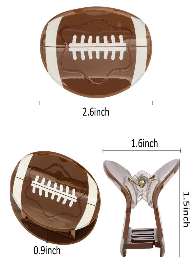 Hapdoo Brown Football Hair Clips, Football Hair Claw Clips Game Day Rugby Hair Accessories Gifts for Women Girl - Image 2