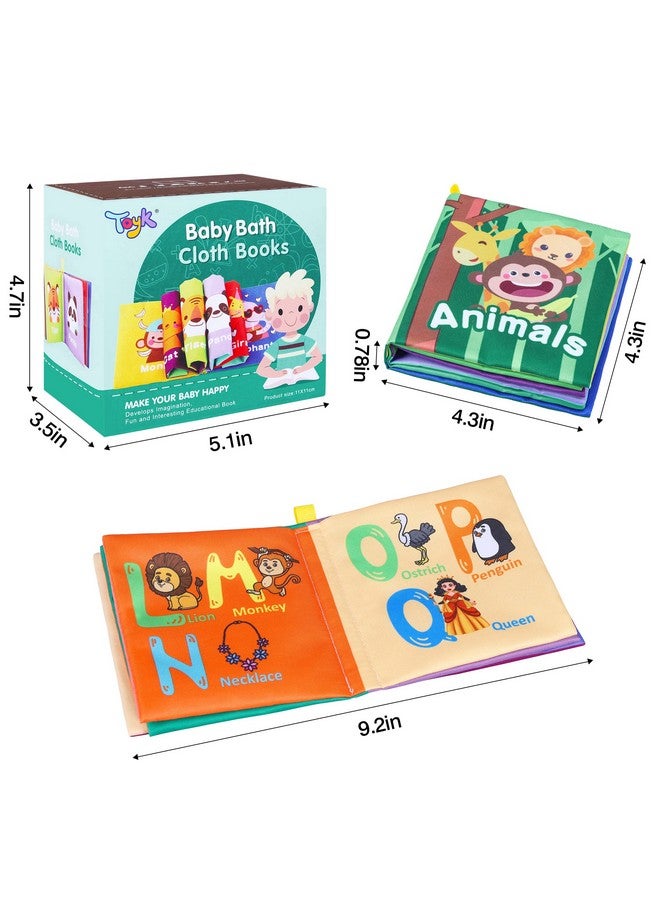 Toyk Baby Bath Books, Nontoxic Fabric Soft Baby Cloth Books, Early Education Toys, Waterproof Baby Books for Toddler, Infants Perfect Shower Toy, Kids Bath Toys Birthday Gift (Pack of 8) - Image 3