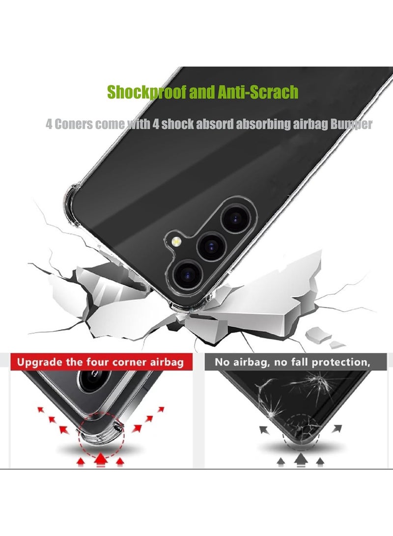 Muzz Samsung Galaxy A15 Case Clear Shockpoof Reinforced Corners Slim Fit Flexible TPU Bumper Phone Case for Samsung A15 Cover Clear - Image 2