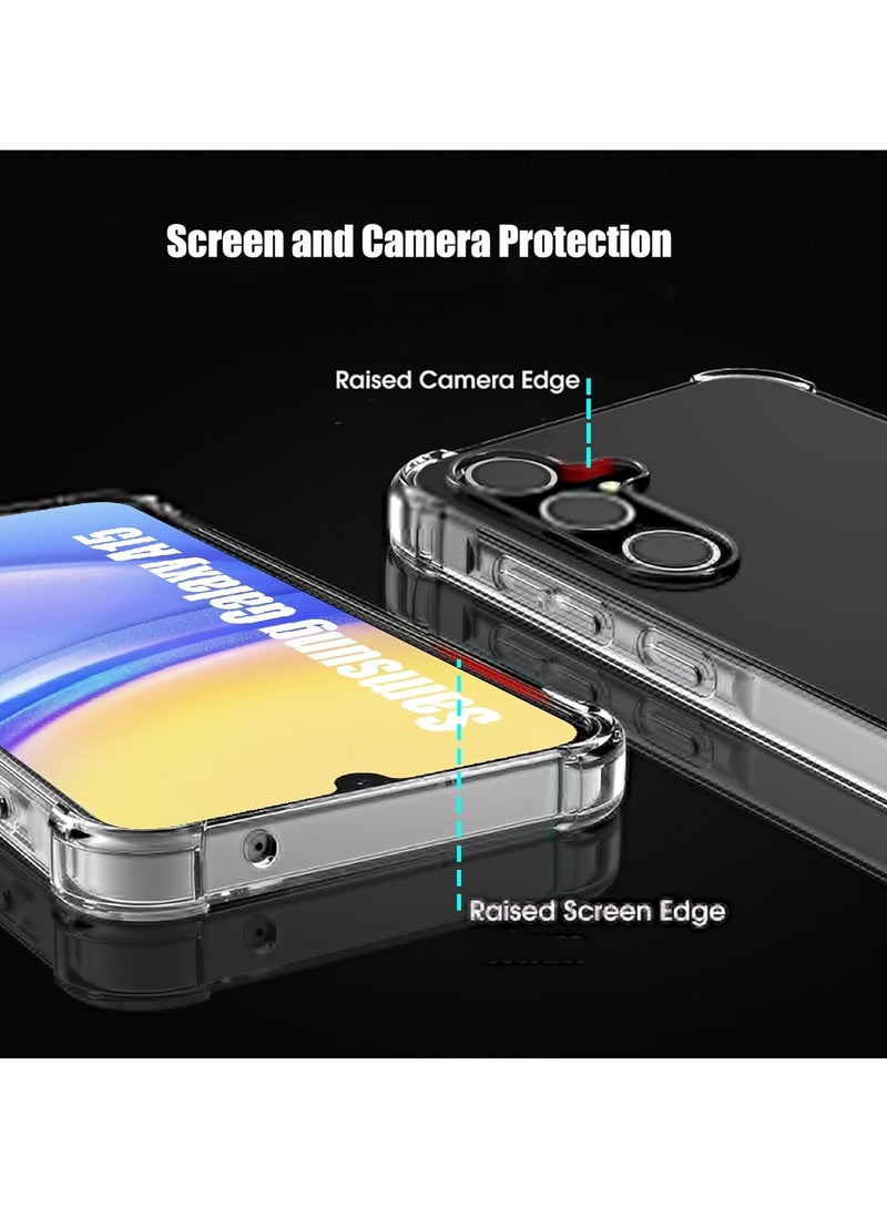 Muzz Samsung Galaxy A15 Case Clear Shockpoof Reinforced Corners Slim Fit Flexible TPU Bumper Phone Case for Samsung A15 Cover Clear - Image 3