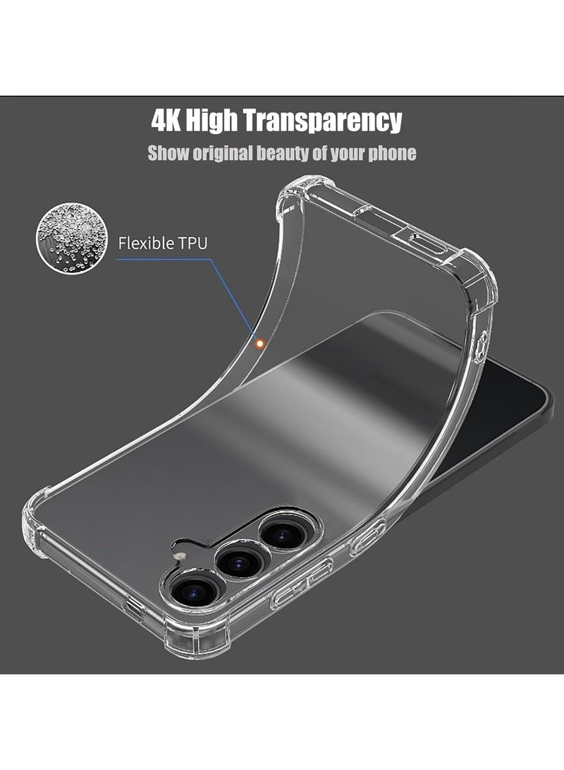 Muzz Samsung Galaxy A15 Case Clear Shockpoof Reinforced Corners Slim Fit Flexible TPU Bumper Phone Case for Samsung A15 Cover Clear - Image 4