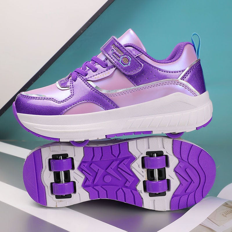 Boys 2025 New Children'S Sports Four-Wheel Removable Sliding Shoes Girls Blast Walking Roller Skates - Image 3